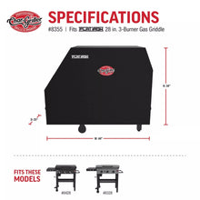 Load image into Gallery viewer, Char-Griller® Flat Iron® 3-Burner Gas Griddle Cover