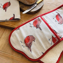 Load image into Gallery viewer, AGA Garden Robin Double Oven Glove
